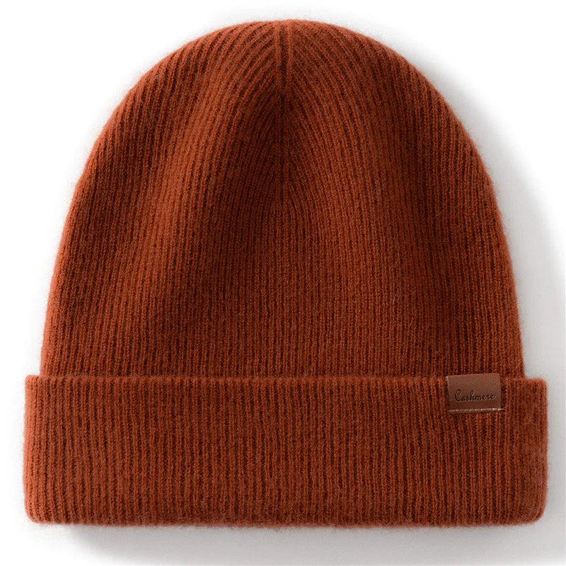 Gorros de invierno para mujeres/hombres, gorros informales para exteriores, gorros tejidos de Cachemira, gorro grueso de dos capas, gorro cálido a prueba de viento para Unisex
