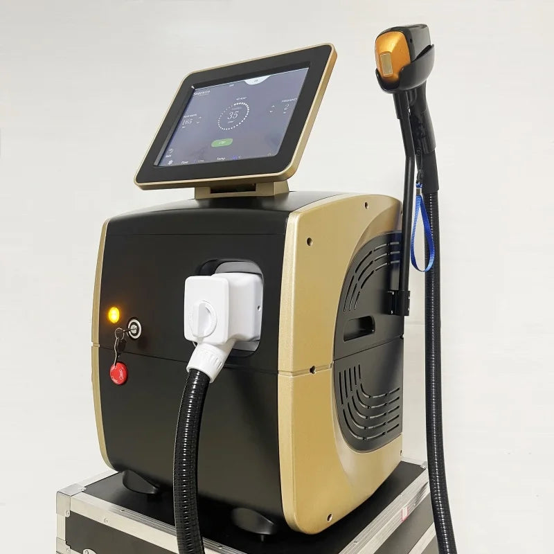 Láser de diodo de 808 nm, máquina de depilación láser de diodo con 6 longitudes de onda, sistema de enfriamiento por hielo, depilación indolora y permanente para salones de belleza.