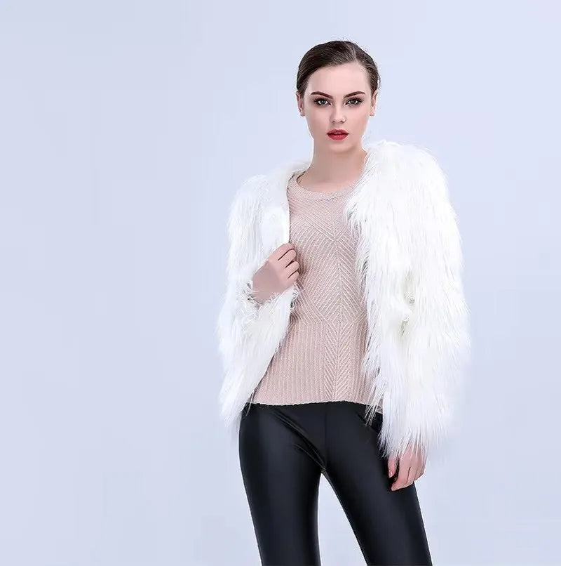 Abrigo de piel sintética para mujer, disfraces de Cosplay de San Valentín, chaleco con capucha cálido multicolor, chaqueta LED brillante, abrigo de baile de fiesta iluminado