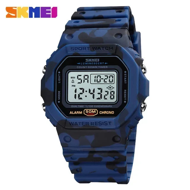 SKMEI 1628 Reloj digital de lujo para hombre, deportivo, resistente al agua, electrónico, con luz de fondo, estilo militar, 1988, Reloj Hombre