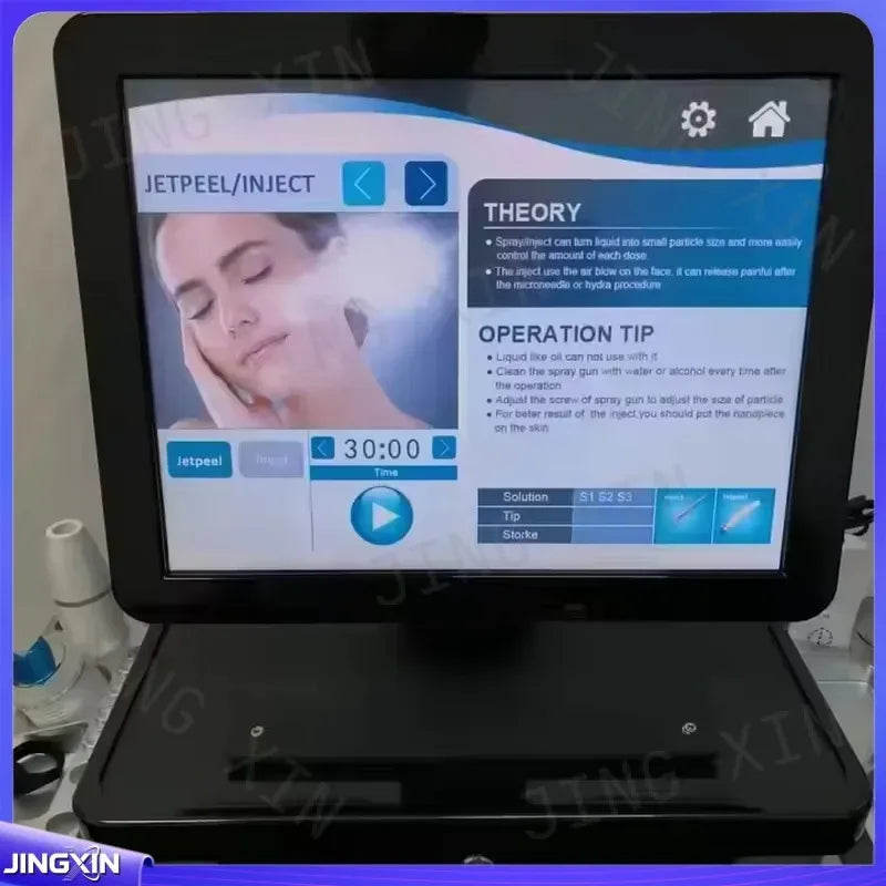 Máquina facial Hydra 12 en 1, dispositivo de cuidado de la piel con chorro de agua y oxígeno, instrumento de belleza de hidrodermoabrasión, limpieza profunda