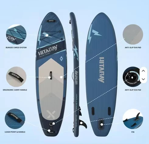 Tabla de Paddle Surf Inflable 310*81.5*13 cm, Antideslizante, Gran Estabilidad, con Accesorios Completos, Ligera y Fácil de Transportar, Ideal para Viajes Familiares, Yoga Acuático, Pesca, Apta para Principiantes