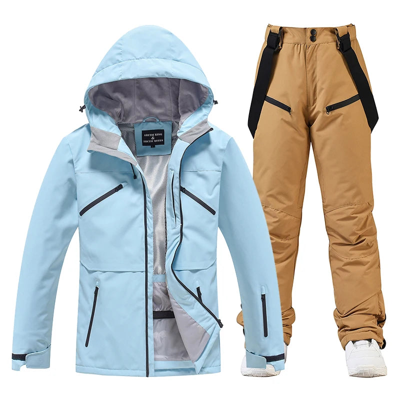 Conjunto de traje de esquí impermeable para hombre y mujer, traje de nieve, conjunto de chaqueta y pantalón de esquí, ropa de exterior, snowboard, en general