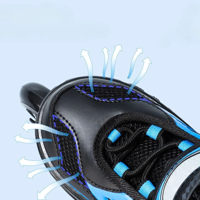 Patines en Línea Profesionales para Principiantes, Zapatos de Patinaje Transpirables con Parte Superior Flexible, Ajuste Cómodo y Suave para Adultos y Adolescentes