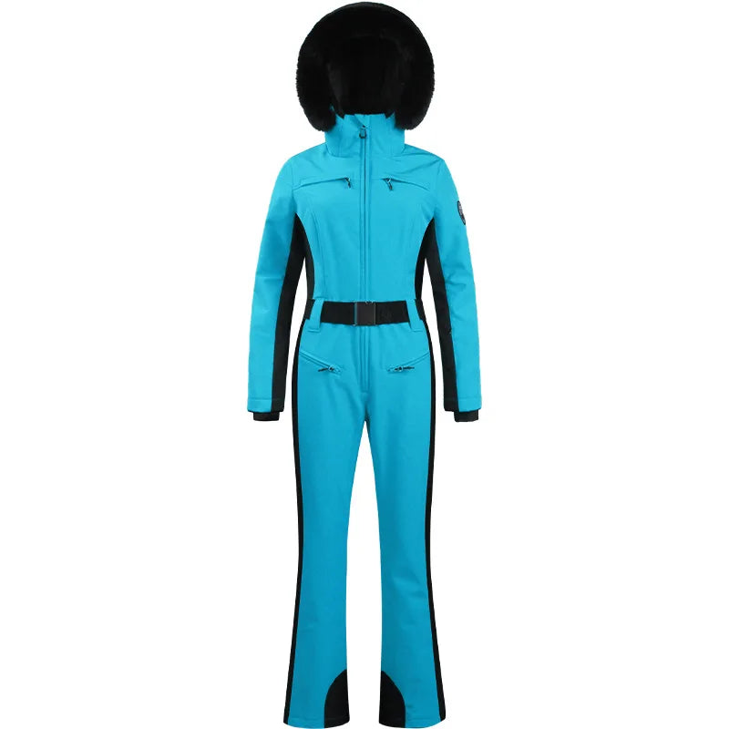Traje de esquí de una pieza para mujer, monos gruesos de Snowboard para mujer, ropa transpirable impermeable a prueba de viento para invierno, traje de esquí