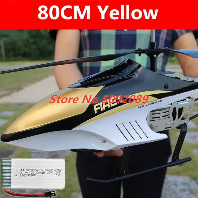 2,4G 6 ejes Flybarless doble hélice Flexible Anti-choque RC helicóptero 85CM 150M aleación avión UAV con 3 uds batería de juguete