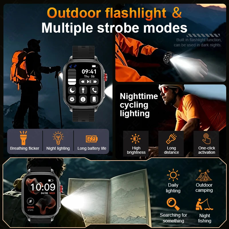 Reloj inteligente LIGE New Fashion de 1400 mAh para hombre, deportivo, resistente al agua IP68, con monitor de frecuencia cardíaca 24 horas integrado, llamadas Bluetooth, reloj inteligente para mujer