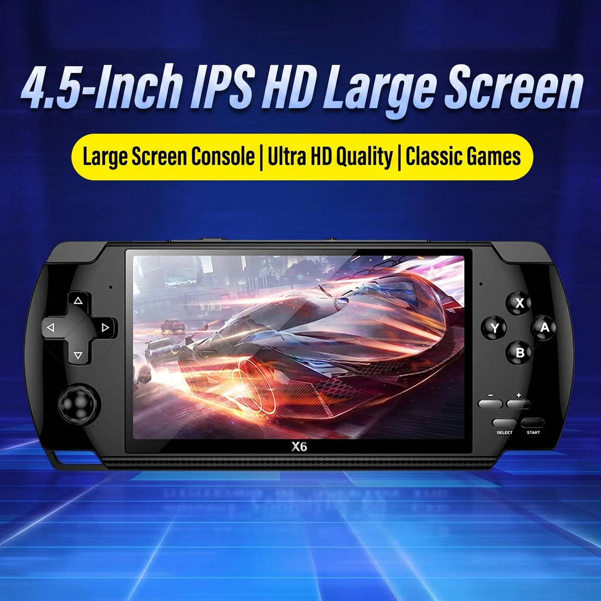 Consola de juegos portátil retro, pantalla IPS de 4.5 pulgadas, sistema Linux, dispositivo de juegos portátil, consola de bolsillo con juegos clásicos integrados