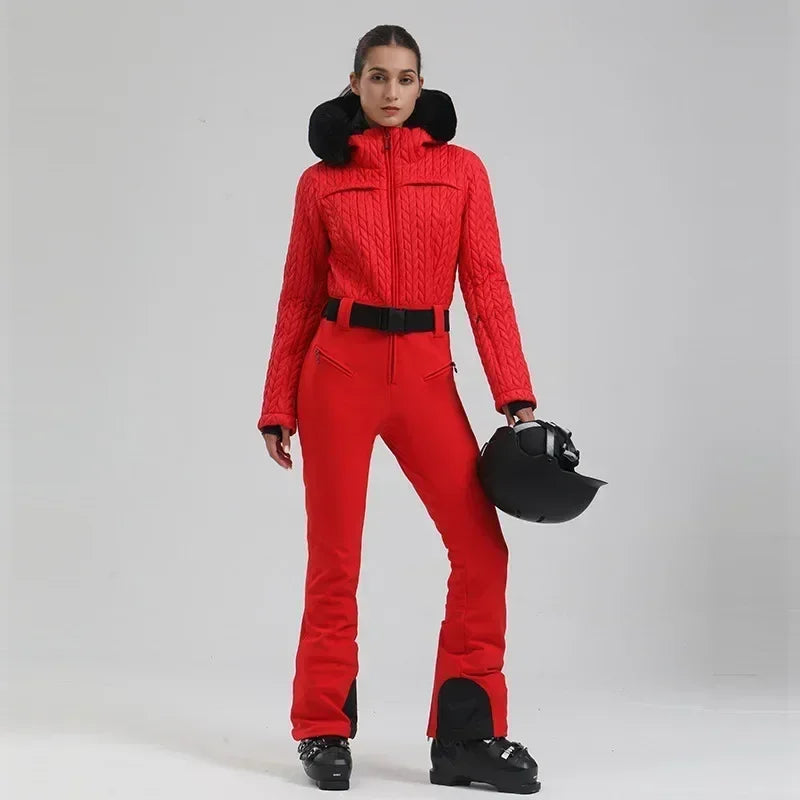 Monos de Snowboard 2025 Sudadera con capucha de invierno Suites de esquí Mujeres Deportes cálidos Chándales de nieve Ropa de esquí impermeable al aire libre a prueba de viento