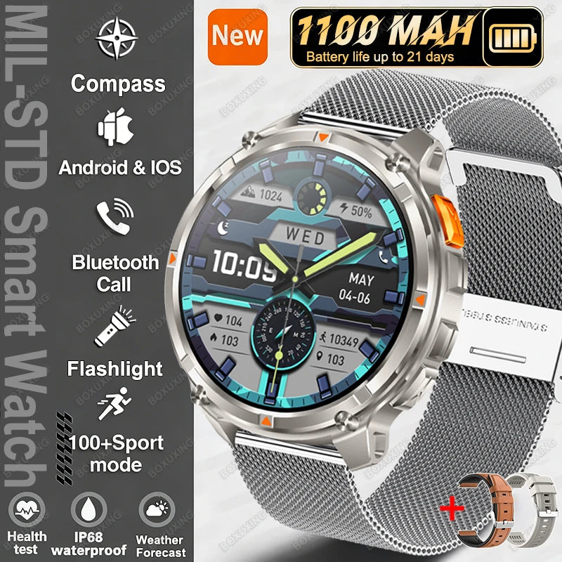 2026 Nuevo T-Rex 3 Ultra Reloj Inteligente 1100mAh, 5ATM Resistente al Agua, Deportes al Aire Libre, GPS, Monitor de Frecuencia Cardíaca, Brújula, Llamadas Bluetooth, Smartwatch