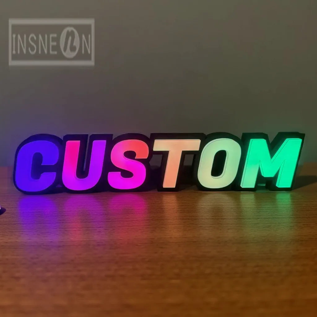 Letrero de metal RGB personalizado con letras LED luminosas para exteriores, letrero de tienda, letrero publicitario 3D de acrílico para decoración de negocios