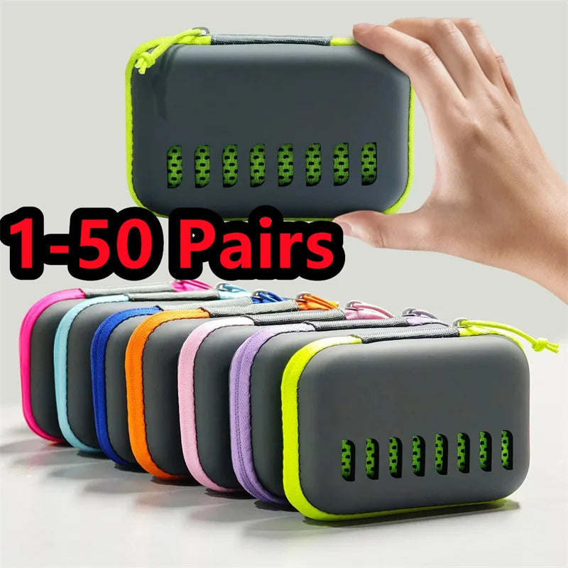 Toallas refrescantes para acampar con estuche de EVA Toalla de hielo de viaje compacta y portátil Toallas de secado rápido para deportes Gimnasio Senderismo y Yoga1-50 PCS