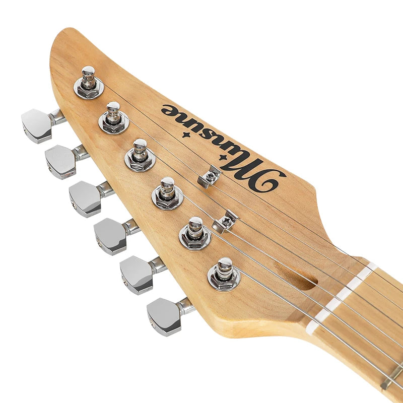 Guitarra Eléctrica MS-100 Estilo ST de 6 Cuerdas y 22 Trastes, Cuerpo de Madera de Álamo, Diapasón de Arce Canadiense, Instrumento Musical Profesional