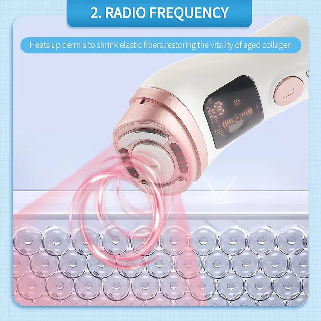 Mini Máquina HIFU, Dispositivo Ultrasónico RF EMS HIFU para Lifting Facial, Tensado de la Piel, Masajeador Antiarrugas para Rostro, Barbilla, Cuello y Ojos, Uso Doméstico