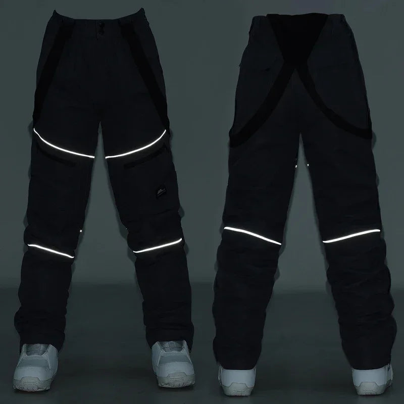2024 deporte al aire libre hombre pantalones de esquí a prueba de viento mujeres pantalones de nieve montaña algodón Snowboard monos femeninos ropa impermeable