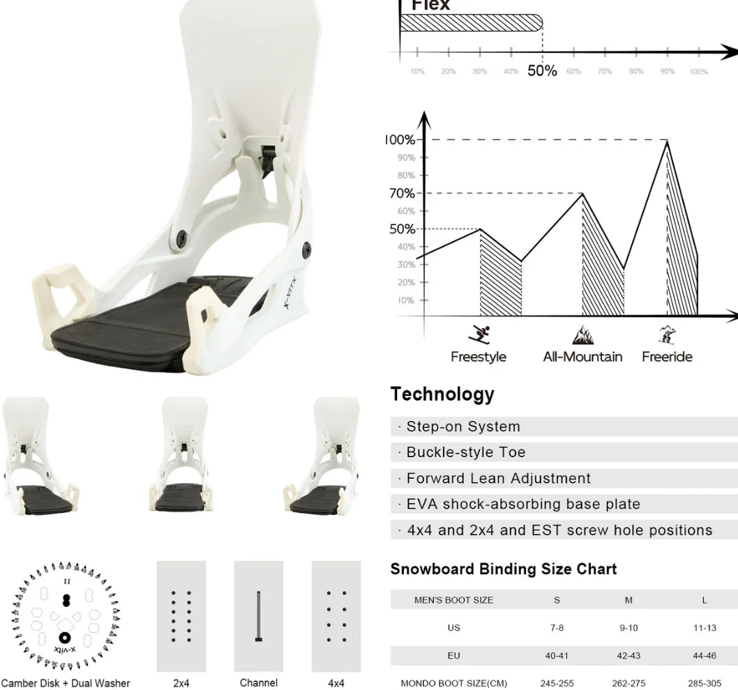 X-VITX - Fijaciones para Tabla de Snowboard con Precio Económico, Se Puede Combinar con Juego de Botas