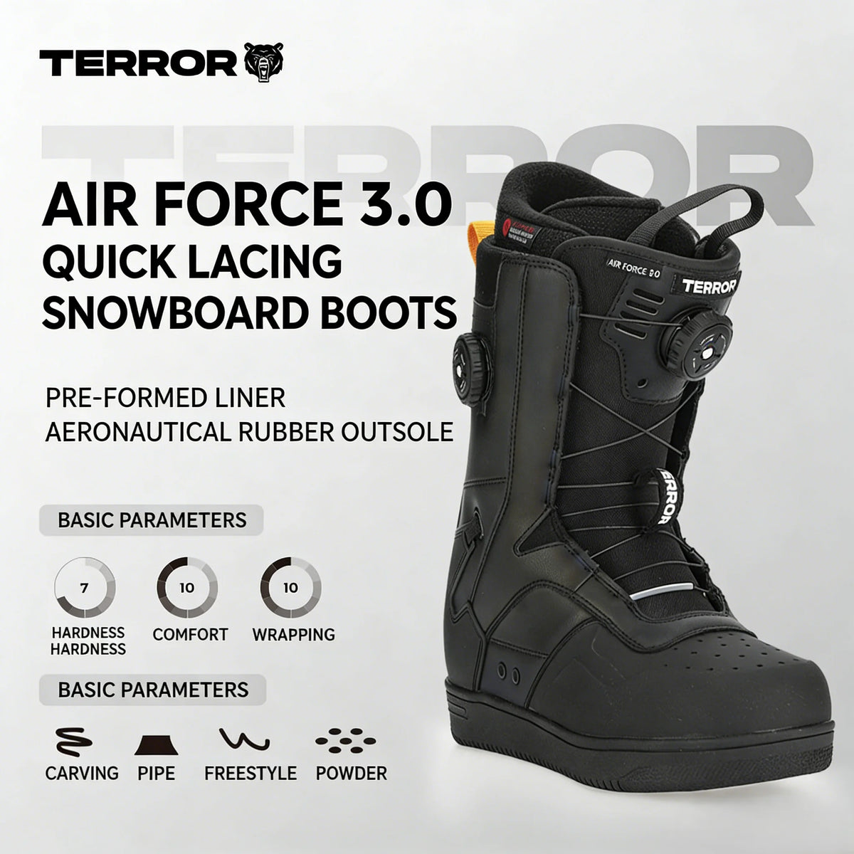 Botas de Snowboard 3.0 de Calzado Rápido para Unisex, Freestyle, Park, Carving, Eva + Cuero, Impermeables, para Snowboard/Esquí
