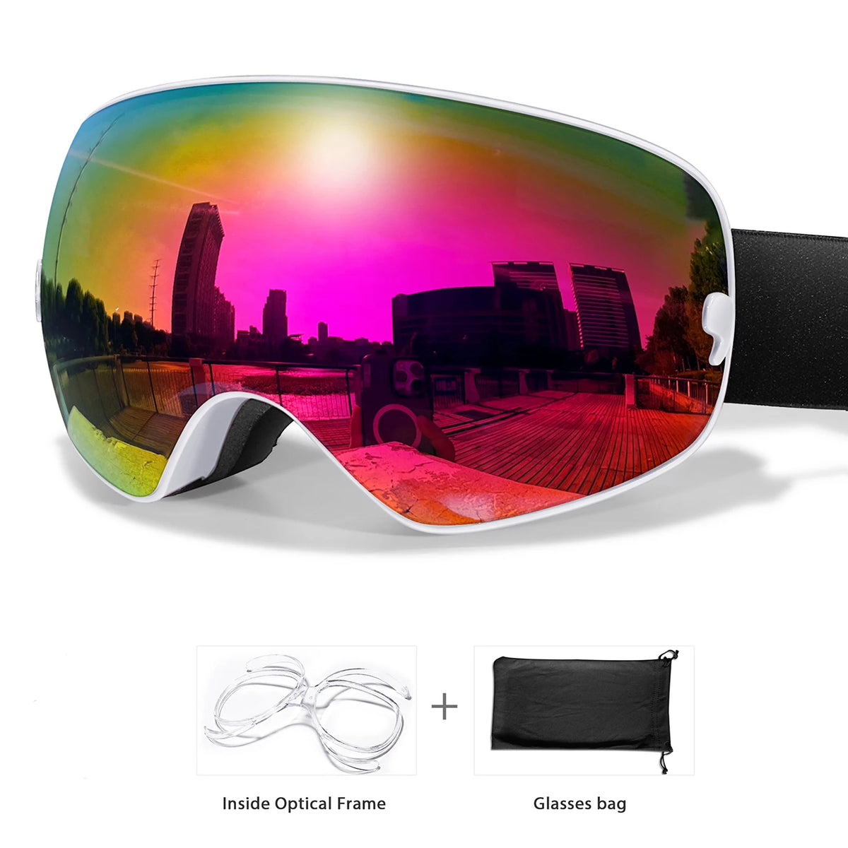 Gafas de esquí antivaho con lentes para hombres y mujeres - Esquí Snowboard Deportes al aire libre Protección UV