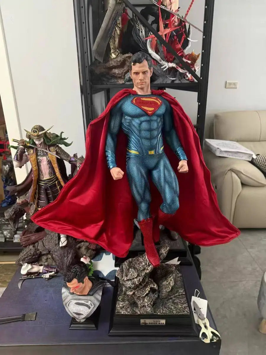 1/3 Superman Anime Figure black Superman Double headed replaceable Peripheral Resin Statue Desktop Decorate Ornaments Gifts Toys