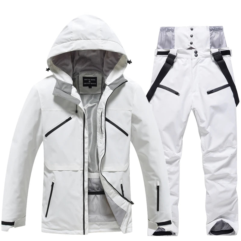 Conjunto de traje de esquí impermeable para hombre y mujer, traje de nieve, conjunto de chaqueta y pantalón de esquí, ropa de exterior, snowboard, en general