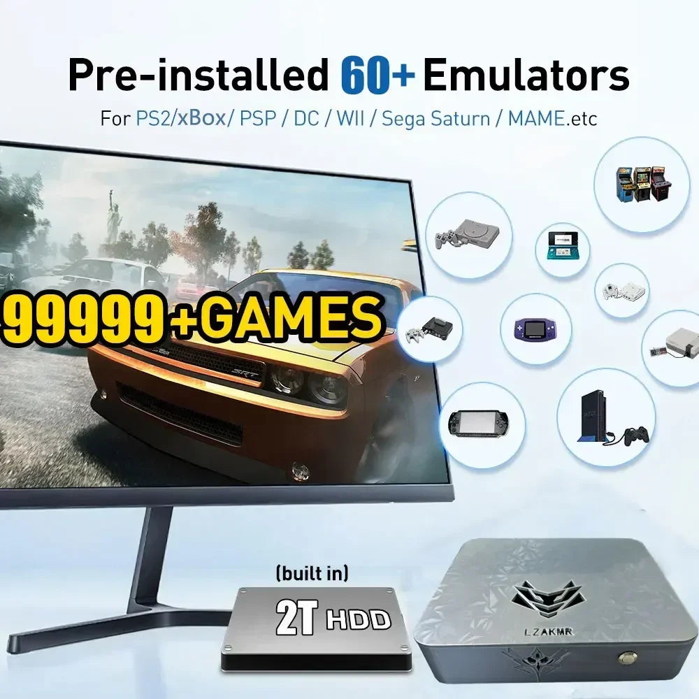 Actualización del sistema dual AK1 Pro con Windows 11, almacenamiento de 2 TB/4 TB, 8 GB/16 GB de RAM y más de 99 999 juegos para Switch, PS2, PSP, XBOX, NG