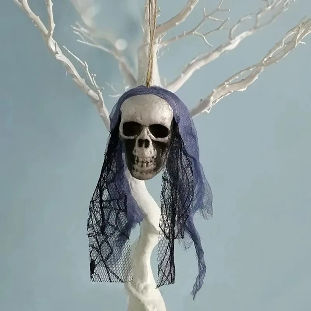 Decoraciones de calavera de Halloween, adornos colgantes de calavera de espuma, cabeza de hueso para ropa de novia, accesorios de decoración de terror de Casa Encantada