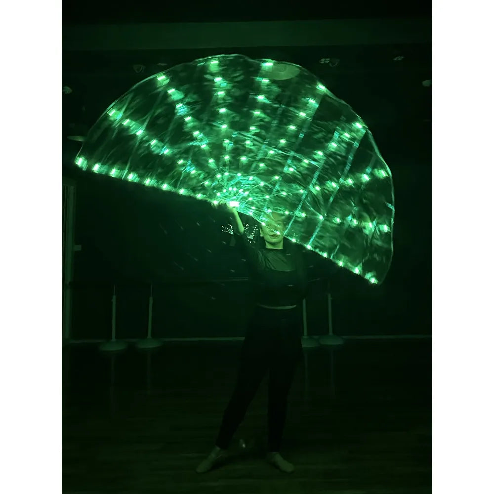 Alas de bandera LED, disfraces luminosos de circo para danza del vientre, luz LED, Ropa de baile para espectáculo de fiesta, accesorios de actuación Rave, 1 Uds.