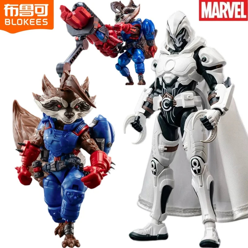 BLOKEES Marvel Rivals Building Block Man Edición Beyond Rocket Raccoon Moon Knight Modelo de Ensamblaje Decoración de Escritorio Juguete Regalo