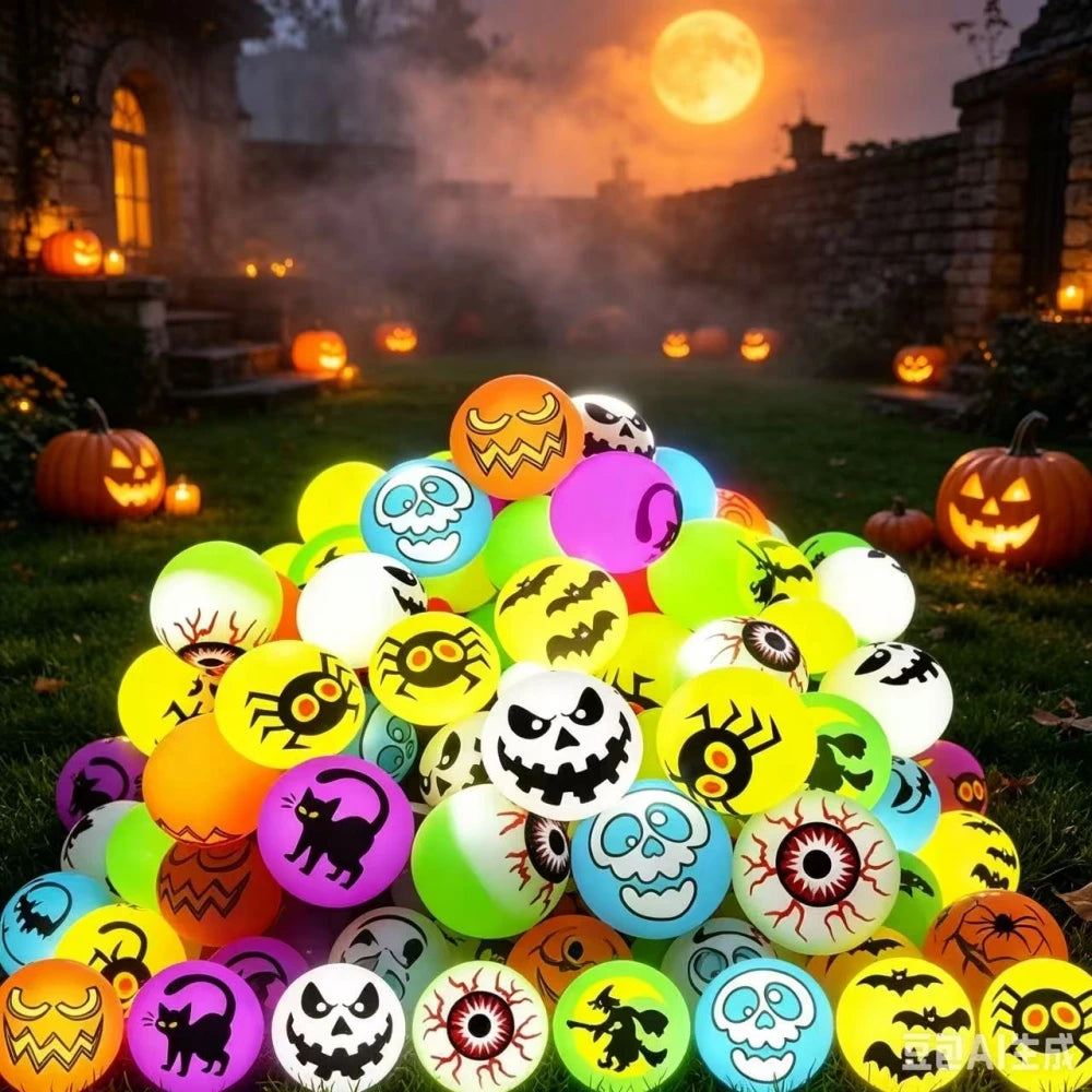 10-100 Piezas Mini Pelotas Luminosas que Brillan en la Oscuridad, Araña, Murciélago, Fantasma, Recuerdos para Fiestas de Halloween, Relleno para Bolsas de Regalo, Accesorios de Decoración para Halloween