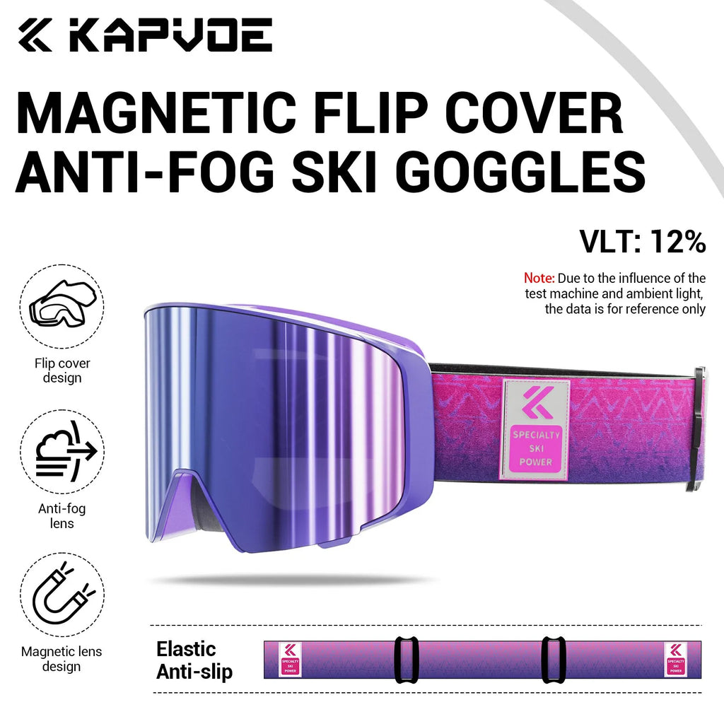 Kapvoe gafas fotocromáticas para nieve, gafas de esquí para mujer, snowboard, esquí en nieve, hombres, antiniebla UV400, gafas para motos de nieve, motocicleta