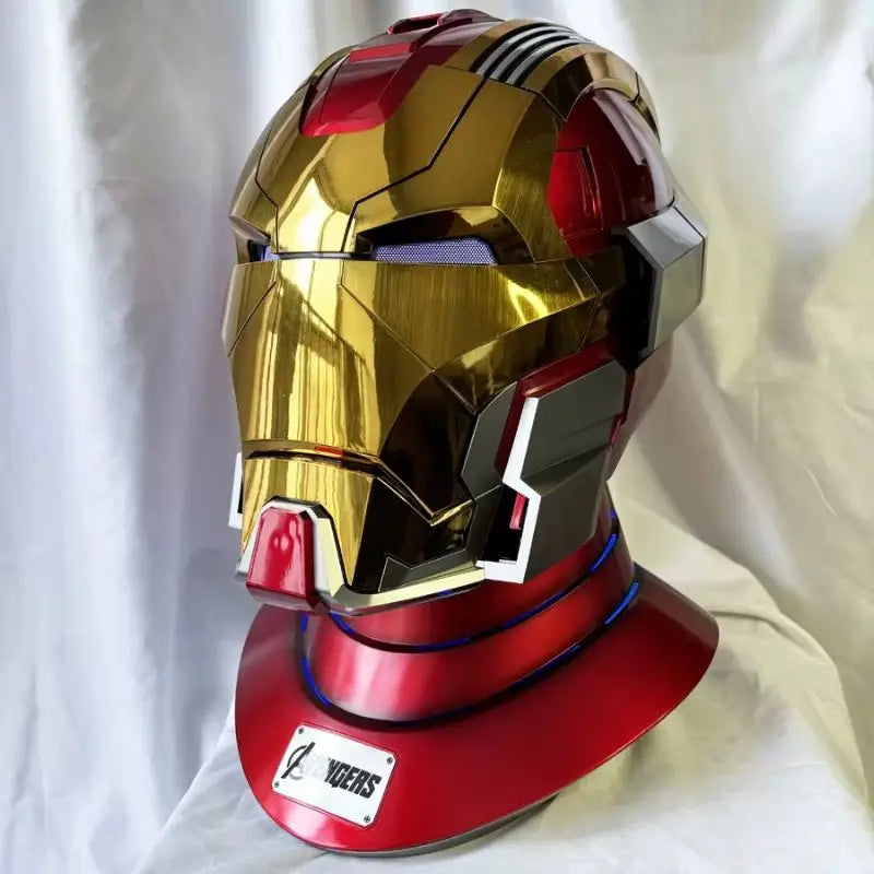 Casco de Iron Man Mk17, Juguete Eléctrico con Control por Voz de Jarvis, Apertura y Cierre Automático, Máscara Coleccionable, Regalo