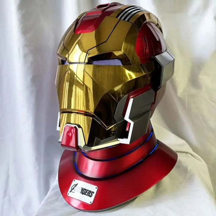 Casco de Iron Man Mk17, Juguete Eléctrico con Control por Voz de Jarvis, Apertura y Cierre Automático, Máscara Coleccionable, Regalo