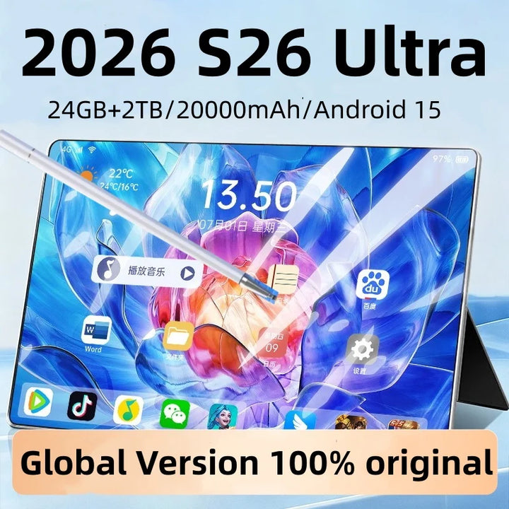 Tablet S26 Ultra Original 2026, Android 15, 22GB, 2TB, Snapdragon 8 Gen 2, Versión Global, Tablet 5G, Doble SIM, Google Play, Tablets PC