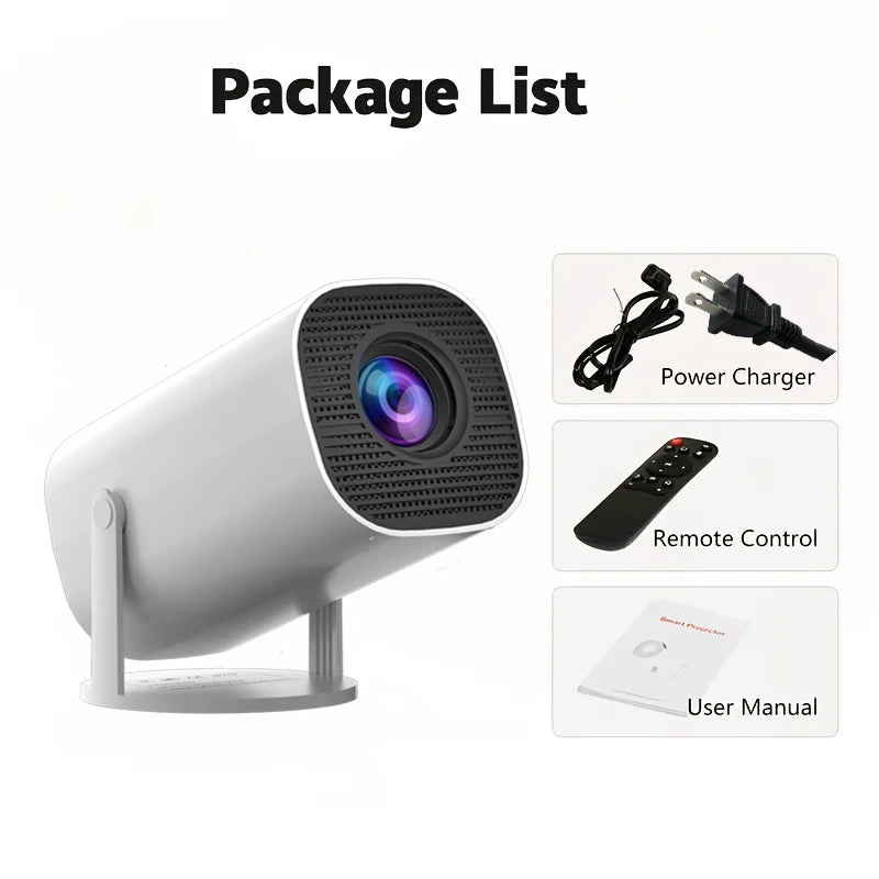 Miniproyector HD, compatible con video 4K, resolución 1280x720P, diseño portátil, con control remoto, brinda experiencia de cine en casa.