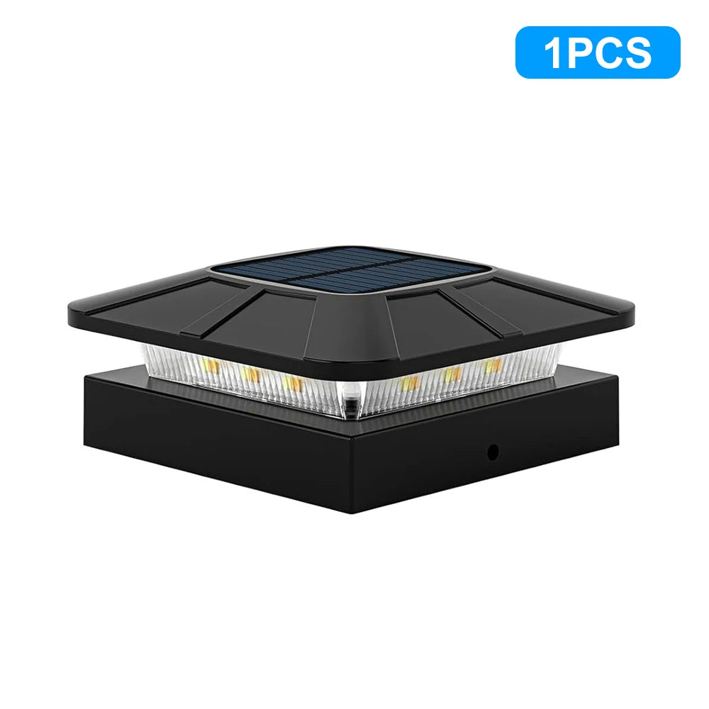 Solar Post Cap Lights Outdoor Waterproof LED Deck Lights With 2 Color Modes 4x4 Fence Posts Light For Patio Garden Yard Decor