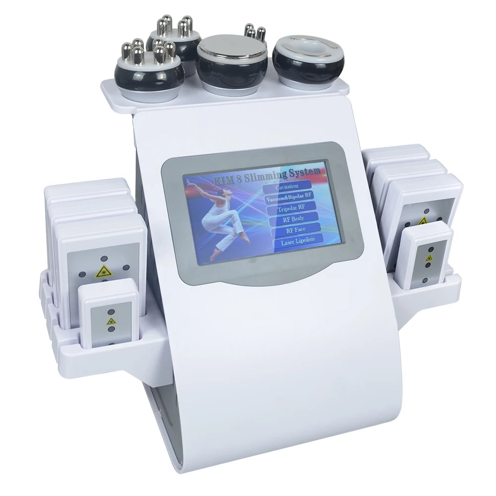NOVLORA 6 en 1, máquina de cavitación de 40 kHz para la reducción de grasa, modelo KIM 8, máquina multifuncional: cavitación, radiofrecuencia, vacío, presión negativa, etc., para el lifting y el tonificado de la piel,