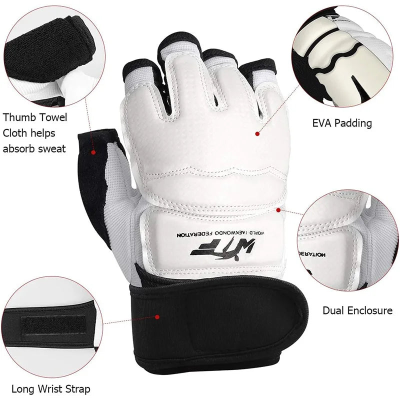 Guantes de Boxeo de Medio Dedo para Adultos, para Entrenamiento de Boxeo, Saco de Arena, MMA, Sanda, Karate, Muay Thai, Fitness, Taekwondo, Set de Protección