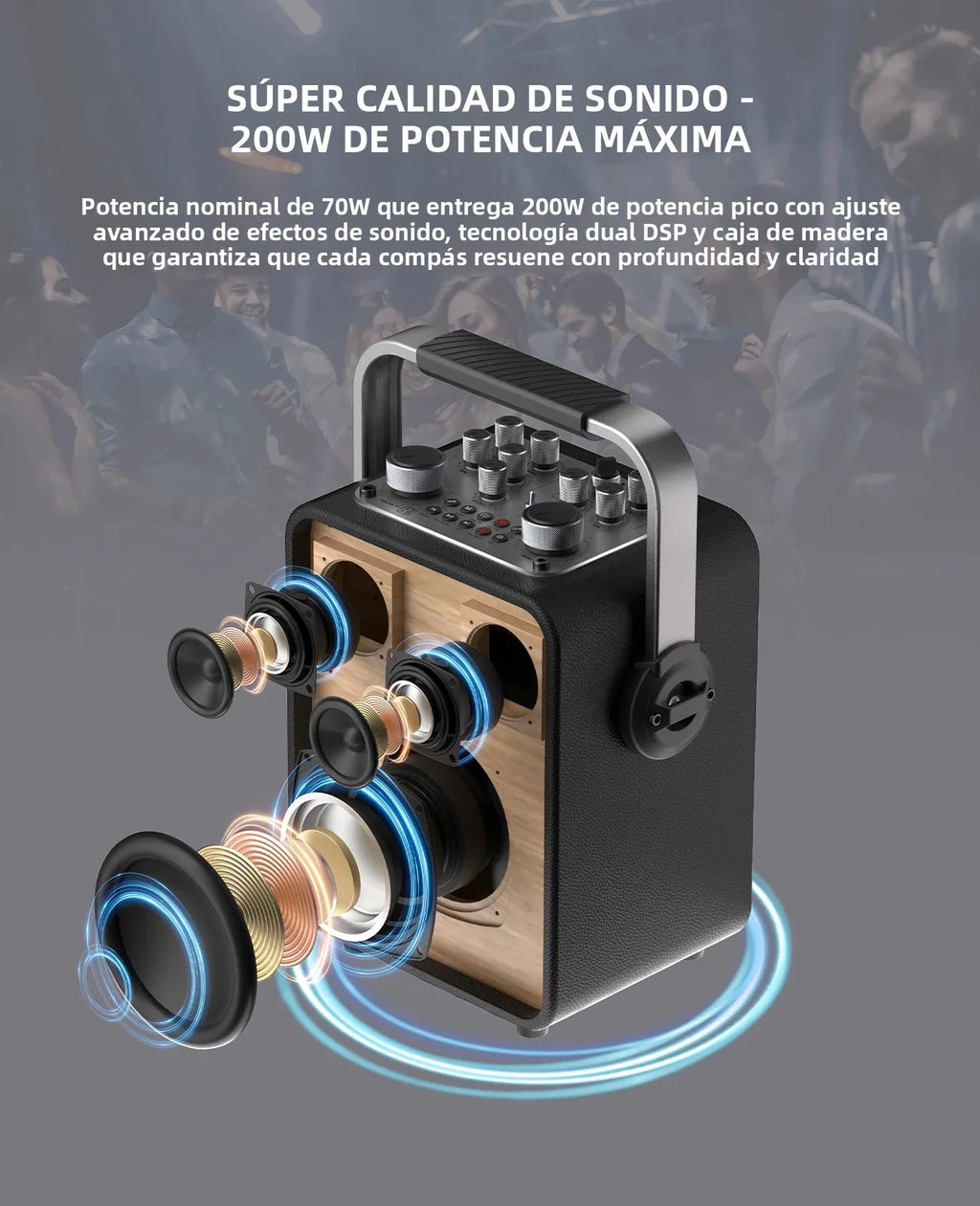 Máquina de Karaoke Profesional MLOVE D5 para Adultos con Bluetooth y 2 Micrófonos Inalámbricos, Altavoz Portátil con Sistema PA, Grabación