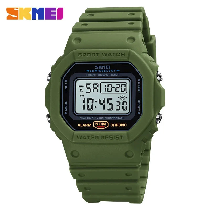 SKMEI 1628 Reloj digital de lujo para hombre, deportivo, resistente al agua, electrónico, con luz de fondo, estilo militar, 1988, Reloj Hombre