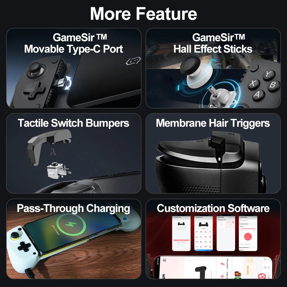 Control de Juego Móvil GameSir X5 Lite, Gamepads para iPhone 17, 16, 15 Series, iOS, iPad Mini, Y700, Tableta Android