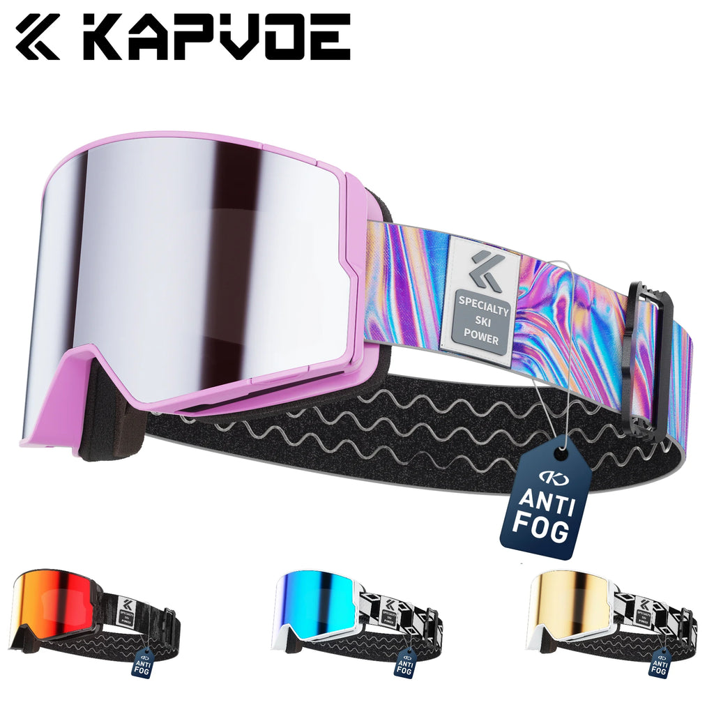 Kapvoe gafas de nieve esquí snowboard máscara de esquí para hombres mujeres Kit de lentes antiniebla protección UV400 gafas de moto de nieve motocicleta
