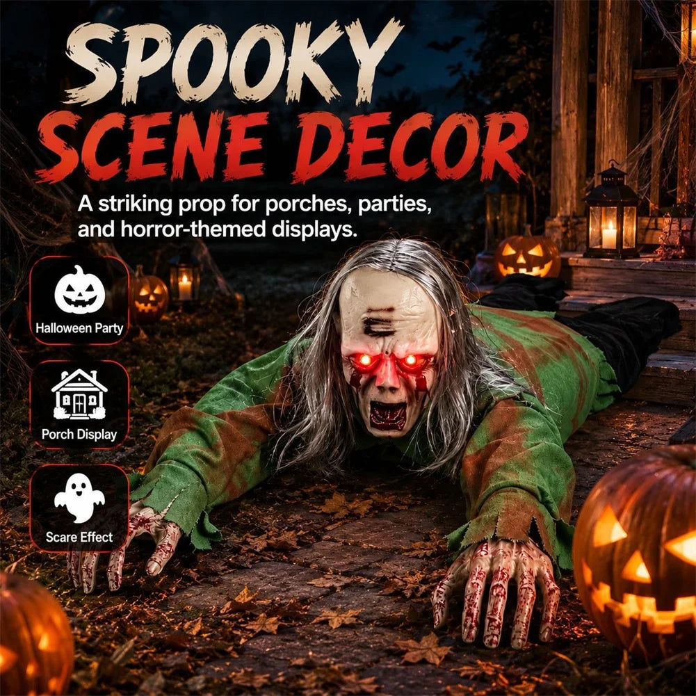 Gateando Halloween Zombie Scary Haunted House Decor Prop Sensor de Movimiento Activado Sonido Efectos de Luz de Configuracin DE LA Escena de Terror