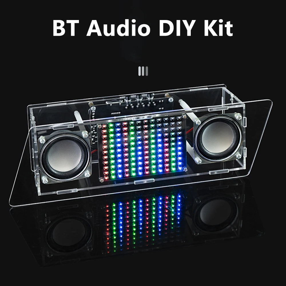 Kit de altavoz Bluetooth DIY con luz de ritmo de espectro musical LED, proyecto de soldadura electrónica y kit electrónico de altavoz Bluetooth