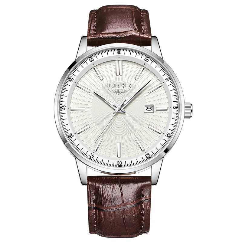 Reloj de lujo LIGE para hombre, marca líder, sencillo, 2026, resistente al agua, con calendario, reloj para caballero, de negocios, lujoso, elegante, deportivo, reloj + CAJA