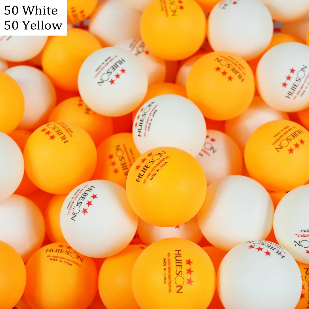 Huieson 30 50 100 inglés nuevo Material pelotas de tenis de mesa 3 estrellas 40 + pelotas de Ping Pong de plástico ABS pelotas de entrenamiento de tenis de mesa
