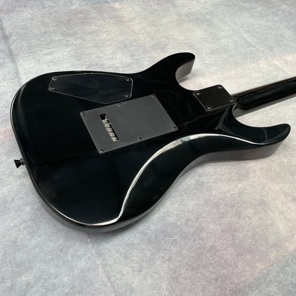 Guitarra eléctrica negra personalizada de 6 cuerdas, diapasón de palisandro, caoba, herrajes negros, guitarra eléctrica