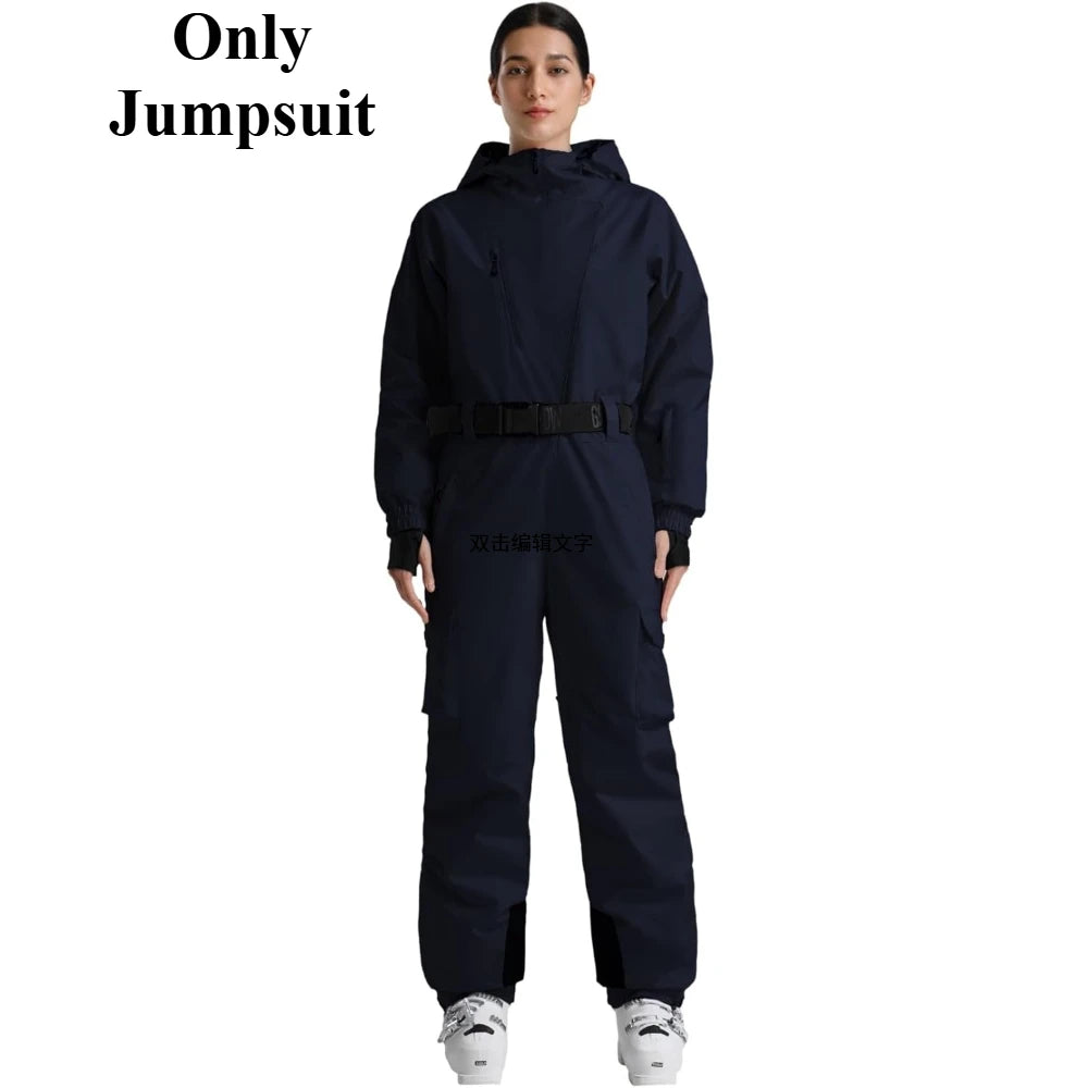 Nuevos Trajes de Esquí de Una Pieza para Mujer 2026, Monos Aislantes de Invierno, Ropa Impermeable para Snowboard con Cinturón, Ropa para Actividades al Aire Libre