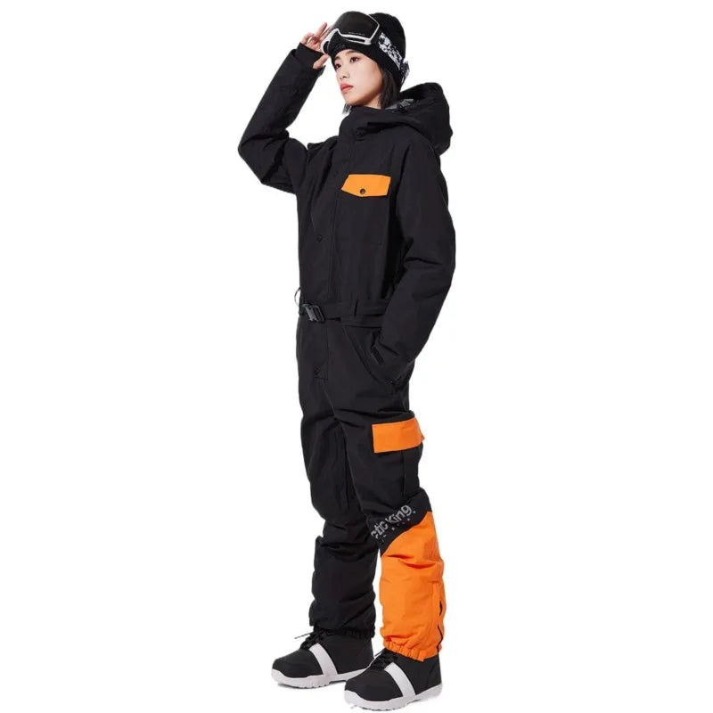Mono de Esquí Profesional Impermeable para Hombre y Mujer, Mono de Esquí de una Pieza con Pegamento, комбинезон горнолыжный мужской