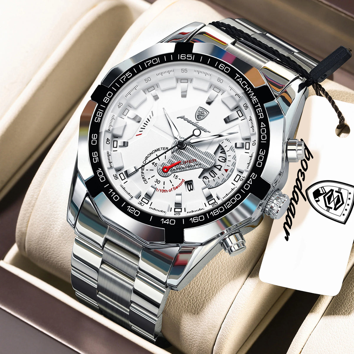 Reloj de pulsera para hombre POEDAGAR de alta calidad, resistente al agua, luminoso, con fecha, reloj juvenil para hombre, de cuarzo, de acero inoxidable, de moda