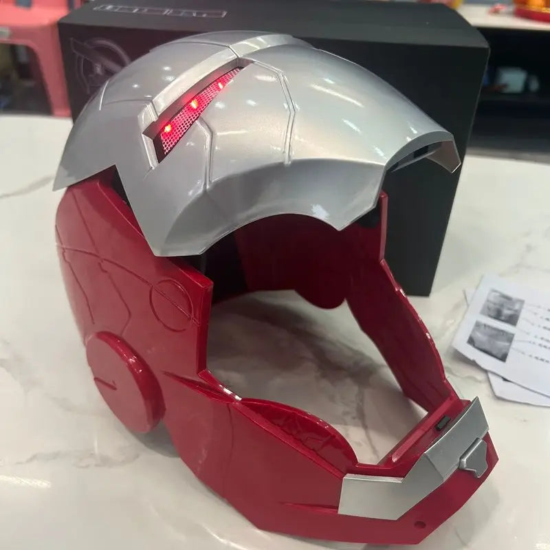 Máscara de Iron Man, réplica a escala 1:1, casco de anime, casco eléctrico con apertura y cierre automáticos, modelo para adultos, juguete, regalo de cumpleaños.